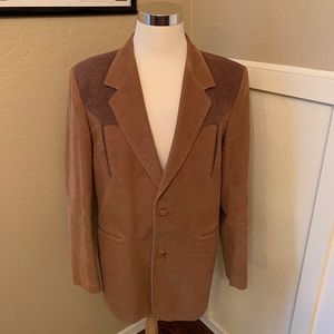 VTG JCPenney Mens Western Brown Corduroy 44L